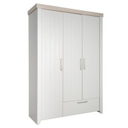 Roba Schrank Helene 3-türig 1 Schublade Soft-Close Lichtgrau/Luna Elm