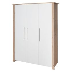 roba Kinderkleiderschrank 3-türig Malo Holz weiß lackiert Dekor Artisan Eiche