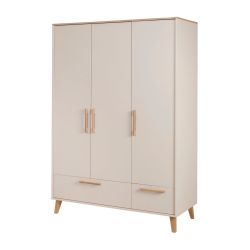 roba Kinderkleiderschrank Jil 3-türig 2 Schubladen Cashmere / Chestnut