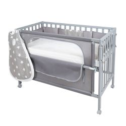 roba safe asleep Room Bed 60x120 cm Little Stars Beistellbett taupe lackiert