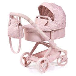 Bayer Design Kombi-Puppenwagen Xeo mit Wickeltasche Herzchen altrosa rosa