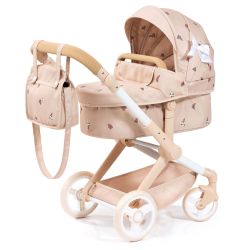 Bayer Design Kombi-Puppenwagen Xeo mit Wickeltasche beige Blumen Schleife
