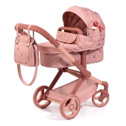 Bayer Design Kombi-Puppenwagen Xeo mit Wickeltasche Blumen Schleife altrosa 