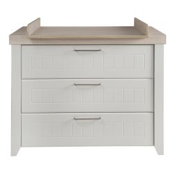 Roba Wickelkommode Helene mit Ansatz 3 Schubladen Soft-Close Lichtgrau