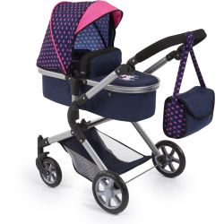 Bayer Design Puppenwagen City Neo, blau/pink mit Einhorn