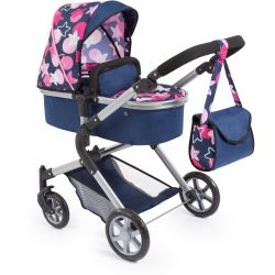 Bayer Design Puppenwagen City Neo blau mit rosa Sternen