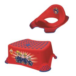 Keeeper 2er Set Fireman - Feuerwehrmann Sam Schemel und WC-Sitz Cherry Red