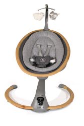 BabyGO Homey Bouncer Wippe Babywippe Holzrahmen grau