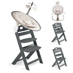 BabyGo Homey Set Hochstuhl Family mit Babywippe beige/ grey 