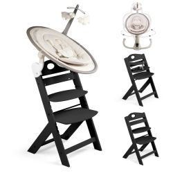 BabyGo Homey Set Hochstuhl Family mit Babywippe beige/ black 