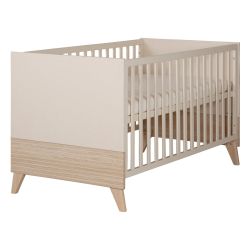 roba Babybett Sidney 70x140 cm Gitterbett Höhenverstellbar Umbaubar Beige