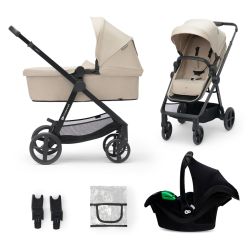 Kinderkraft Kombi-Kinderwagen 3in1  Newly Sand Beige + Babyschale Mink Pro