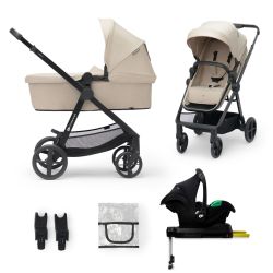 Kinderkraft Kombikinderwagen Newly 4in1 ink Autositz + Isofix-Base Sand Beige