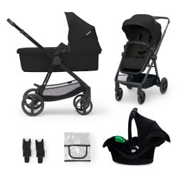 Kinderkraft Kombi-Kinderwagen 3in1 Newly Classic Black + Babyschale Mink Pro