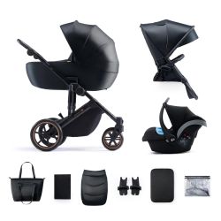 Kinderkraft Kombi-Kinderwagen 3in1 Prime 2 Venezian Black + Autositz Mink Pro