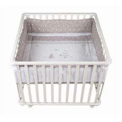 Roba Laufgitter 100x100 cm inkl. Bremsrollen und Schutzeinlage Indibär