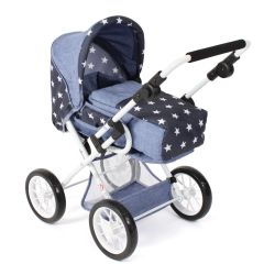 Bayer Chic 2000 Puppen Kombi-Puppenwagen LENI Sternchen navy