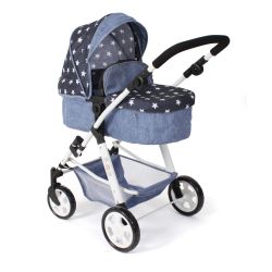Bayer Chic 2000 Puppen Kombi-Puppenwagen NELE Sternchen navy