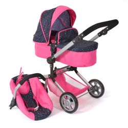 Bayer Chic 2000 Puppen Kombi-Puppenwagen LINUS Konfetti pink