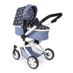 Bayer Chic 2000 Puppen Kombi-Puppenwagen MIKA Sternchen navy