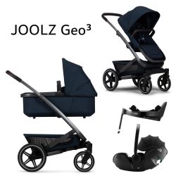 Joolz Geo 3 Mono - 4in1 Kinderwagen-Set - Navy Blue - inkl. Babywanne & Sportsitz + Britax Römer BABY-SAFE PRO + VARIO BASE 5Z + XXL-Zubehörpaket