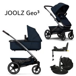 Joolz Geo 3 Mono - 4in1 Kinderwagen-Set - Navy Blue - inkl. Babywanne & Sportsitz + Maxi-Cosi Pebble 360 Pro 2 + FamilyFix 360 Pro + XXL-Zubehörpaket
