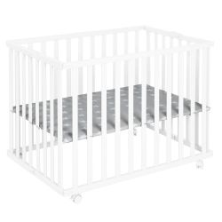 roba Laufgitter klappbar Holz weiß 74x100 cm platzsparendes Spielgitter