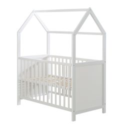 Roba Kids Hausbett Kinderbett Spielbett Babybett höhenverstellbar 60x120cm Weiß