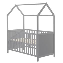 Roba Kids Hausbett Kinderbett Spielbett Babybett höhenverstellbar 70x140cm Taupe