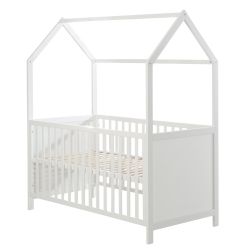 Roba Kids Hausbett Kinderbett Spielbett Babybett höhenverstellbar 70x140cm Weiß