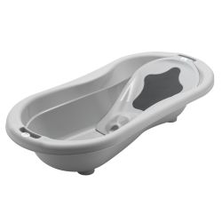 Rotho Babydesign TOP Xtra Badewanne mit Badewanneneinsatz stone grey