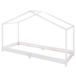 roba Hausbett 90 x 200 cm Bodenbett Holz weiß lackiert