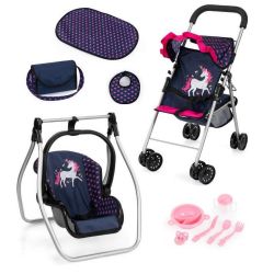 Bayer Design Buggy Set Einhorn dunkelblau herzchen