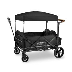Wonderfold Bollerwagen Kinderwagen Quad Push & Pull Stealth Black - schwarz