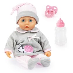 Bayer Design Puppe First Words Baby 38 cm grau