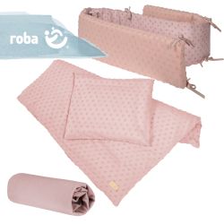 Roba Geschenkset BIO Bettwäsche, Nestchen, Spannbetttuch Planet Rosa Mauve