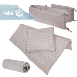 Roba Geschenkset BIO Bettwäsche, Nestchen & Spannbetttuch Lil Planet Silbergrau