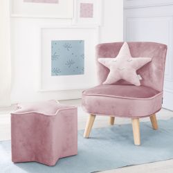 Roba Kids Lil Sofa Set klein (Sessel + Hocker + Kissen) Style Rosa Mauve