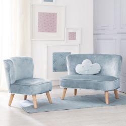 Roba Kids Lil Sofa Set groß (Sofa + Sessel + Kissen) Style Hellblau Sky