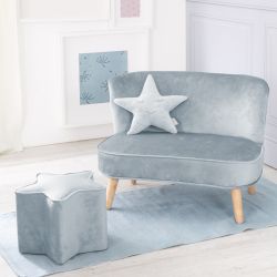Roba Kids Lil Sofa Set mittel (Sofa + Hocker + Kissen) Style Hellblau Sky