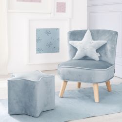 Roba Kids Lil Sofa Set klein (Sessel + Hocker + Kissen) Style Hellblau Sky