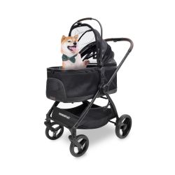 Wonderfold P3 Pet Buddy Luxury Haustier Hunde Wagen Hundewagen Jet Black
