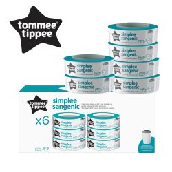 Tommee Tippee Nachfüllkassetten für Simplee Sangenic Windeleimer, 6er Set