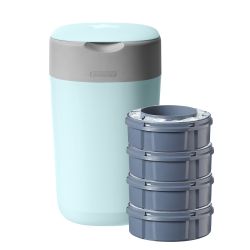 Sangenic Twist & Click Windeleimer inkl. 4 Kassetten Wolken-Blau