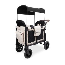 Wonderfold W2 Luxe Pro Doppel Kinderwagen 2-Sitzer Bollerwagen sandiges Beige