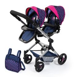 Bayer Design Zwillings-Puppenwagen Twin Neo mit Einhorn
