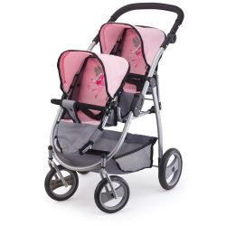 Bayer Design Zwillingswagen rosa/grau