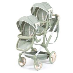 Bayer Design Zwillingspuppenwagen Xeo Twin mit Wickeltasche grün Blumen