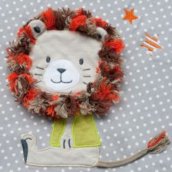 Theraline Bezug für Stillkissen 190cm Stillkissenbezug Punkte grau Löwe