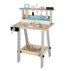 Bayer Chic 2000 Kinder Werkbank aus Holz mit Werkzeug Zubehör